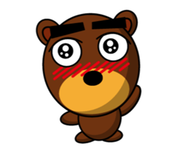 Black Eyebrows Bear 14 sticker #7160306