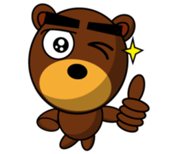 Black Eyebrows Bear 14 sticker #7160312