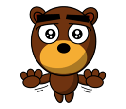 Black Eyebrows Bear 14 sticker #7160313