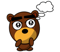 Black Eyebrows Bear 14 sticker #7160314