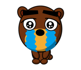 Black Eyebrows Bear 14 sticker #7160317