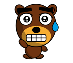 Black Eyebrows Bear 14 sticker #7160318