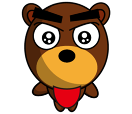 Black Eyebrows Bear 14 sticker #7160319