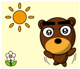 Black Eyebrows Bear 14 sticker #7160320