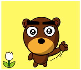 Black Eyebrows Bear 14 sticker #7160321
