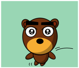 Black Eyebrows Bear 14 sticker #7160322