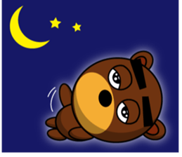 Black Eyebrows Bear 14 sticker #7160323