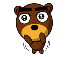 Black Eyebrows Bear 14 sticker #7160324