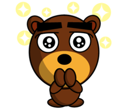 Black Eyebrows Bear 14 sticker #7160325