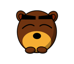 Black Eyebrows Bear 14 sticker #7160326
