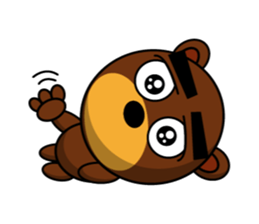 Black Eyebrows Bear 14 sticker #7160327