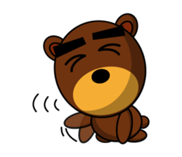 Black Eyebrows Bear 14 sticker #7160329