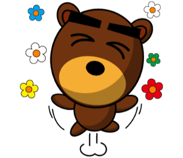 Black Eyebrows Bear 14 sticker #7160330