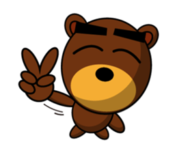 Black Eyebrows Bear 14 sticker #7160331