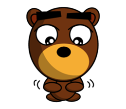 Black Eyebrows Bear 14 sticker #7160332