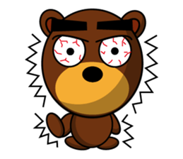 Black Eyebrows Bear 14 sticker #7160334