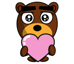 Black Eyebrows Bear 14 sticker #7160335