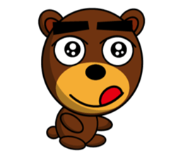 Black Eyebrows Bear 14 sticker #7160336