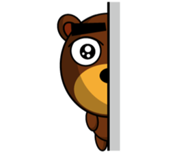 Black Eyebrows Bear 14 sticker #7160337