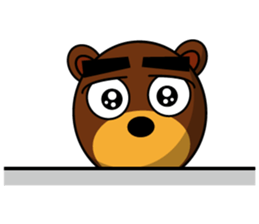 Black Eyebrows Bear 14 sticker #7160339