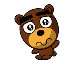 Black Eyebrows Bear 14 sticker #7160340