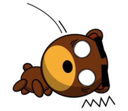 Black Eyebrows Bear 14 sticker #7160341