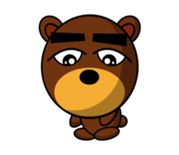 Black Eyebrows Bear 14 sticker #7160342