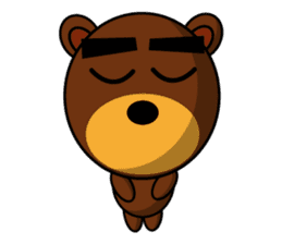 Black Eyebrows Bear 14 sticker #7160343