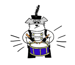 Schnauzer Jackie at the Marching Band sticker #7161896
