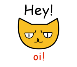 Expressionless cat English version sticker #7162254