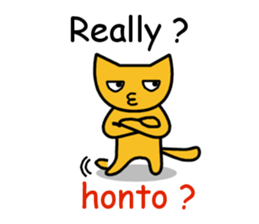 Expressionless cat English version sticker #7162268