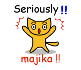 Expressionless cat English version sticker #7162281