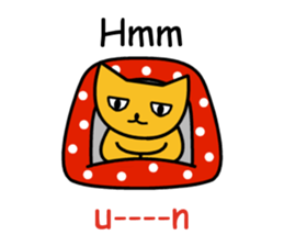 Expressionless cat English version sticker #7162287