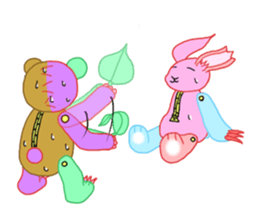 Carnivorous rabbit and herbivorous bear sticker #7166901