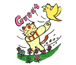 Kitten and cockatiel sticker #7168695