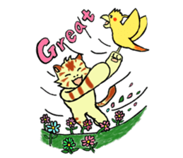 Kitten and cockatiel sticker #7168695