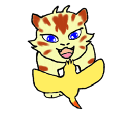 Kitten and cockatiel sticker #7168708