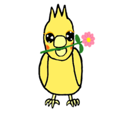 Kitten and cockatiel sticker #7168711