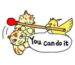 Kitten and cockatiel sticker #7168718