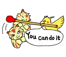 Kitten and cockatiel sticker #7168718
