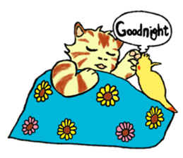 Kitten and cockatiel sticker #7168723