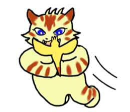 Kitten and cockatiel sticker #7168724