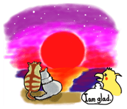 Kitten and cockatiel sticker #7168727