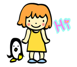 The Zu funny animal and girls sticker #7173224