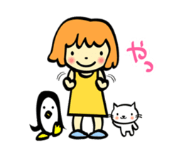 The Zu funny animal and girls sticker #7173231