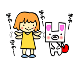 The Zu funny animal and girls sticker #7173236