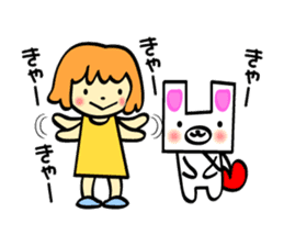 The Zu funny animal and girls sticker #7173236