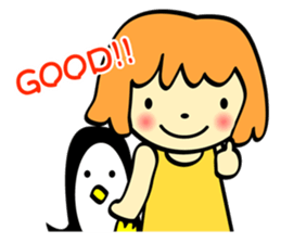 The Zu funny animal and girls sticker #7173257