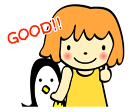 The Zu funny animal and girls sticker #7173257