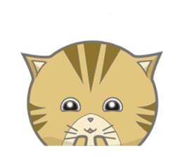 Brown Big Head Cat sticker #7173600